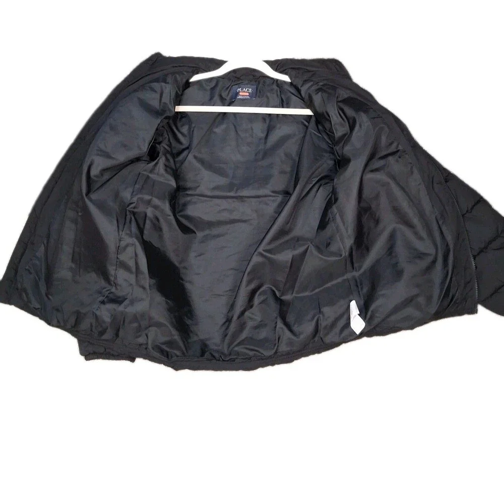 Children’s Place Puffer Jacket Kids Size 18 XXXL Black Lightweight Unisex